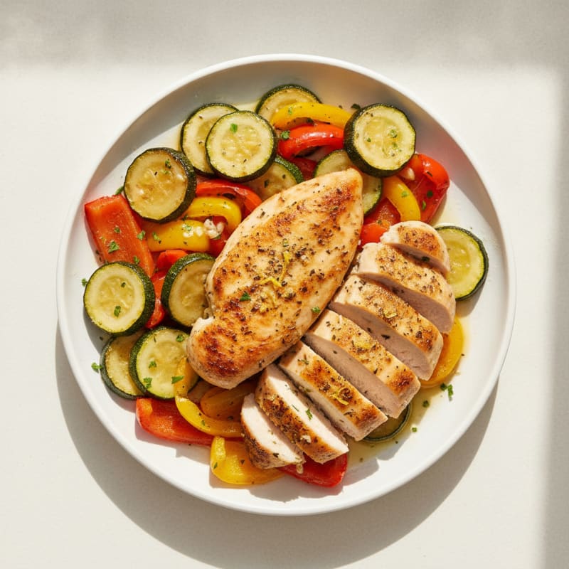 Mediterranean Herb Chicken with Roasted Vegetables