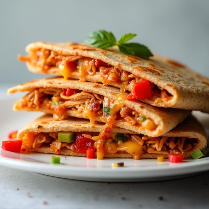 Crispy Whole Wheat BBQ Chicken Quesadilla