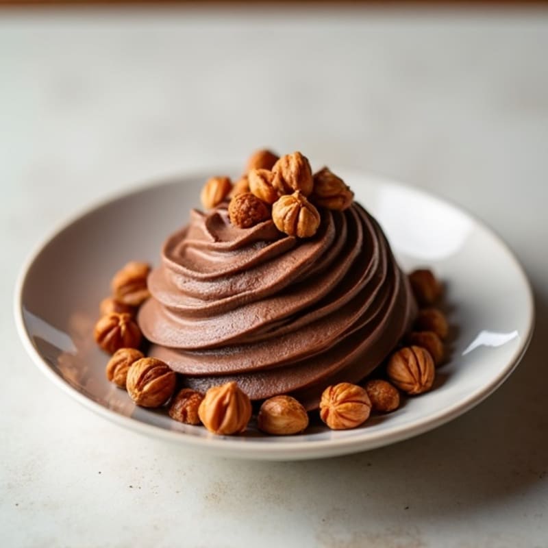 Chocolate Protein Mousse with Toasted Hazelnuts