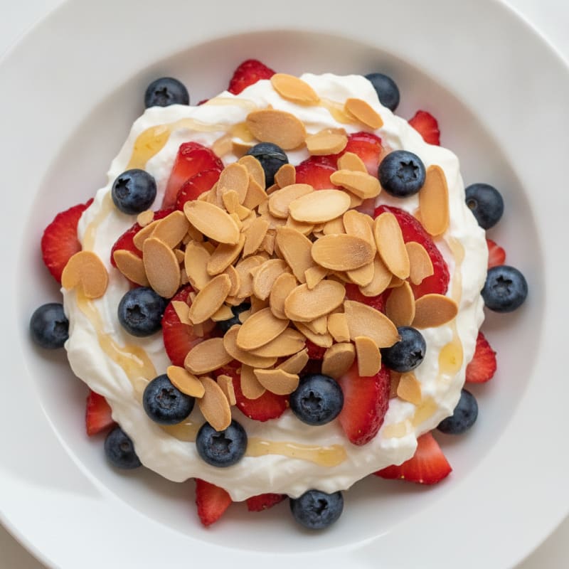Greek Yogurt Protein Parfait with Berries and Almonds