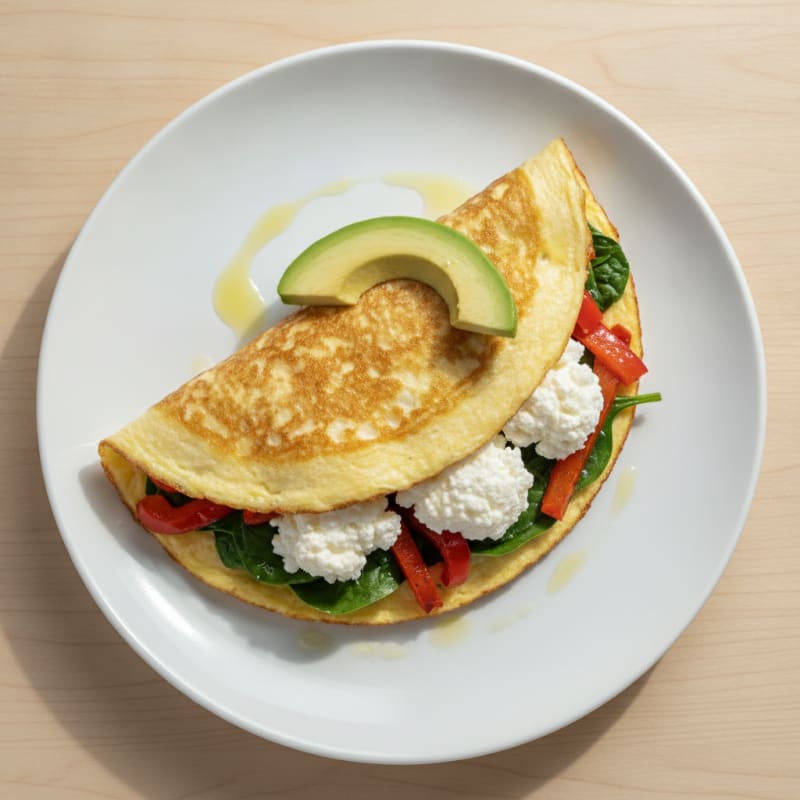 Egg White Veggie Omelette with Low-Fat Cottage Cheese