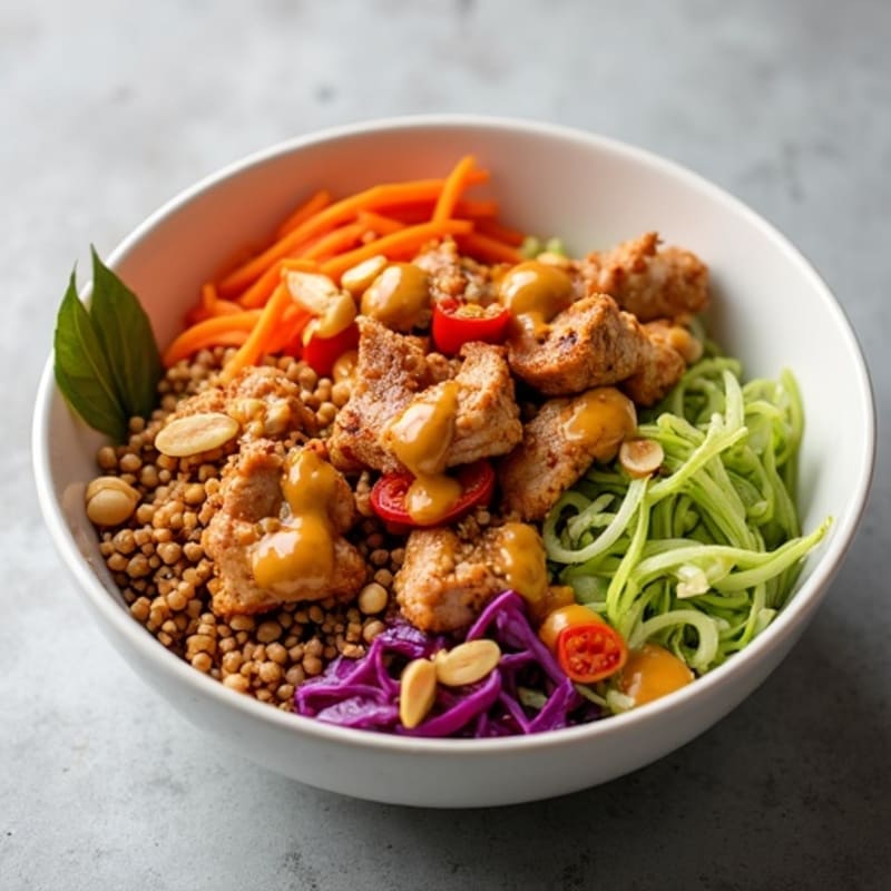Crunchy Thai-Style Peanut Chicken Bowl