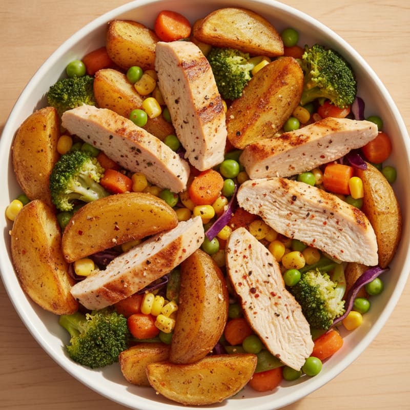 Chicken and Roasted Vegetable Bowl