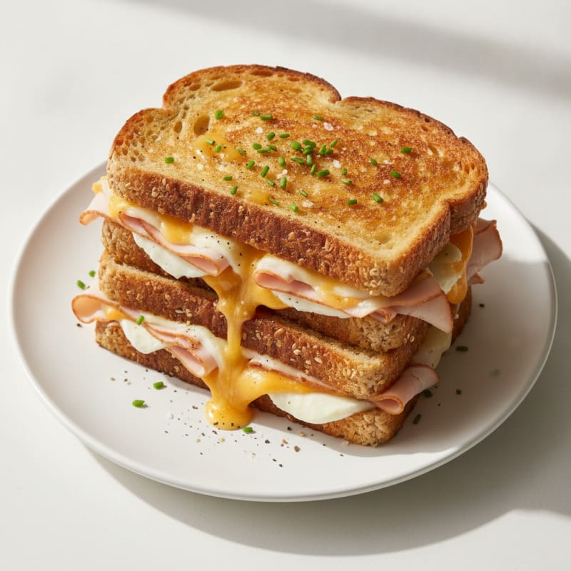 Triple-Decker Grilled Cheese Sandwich