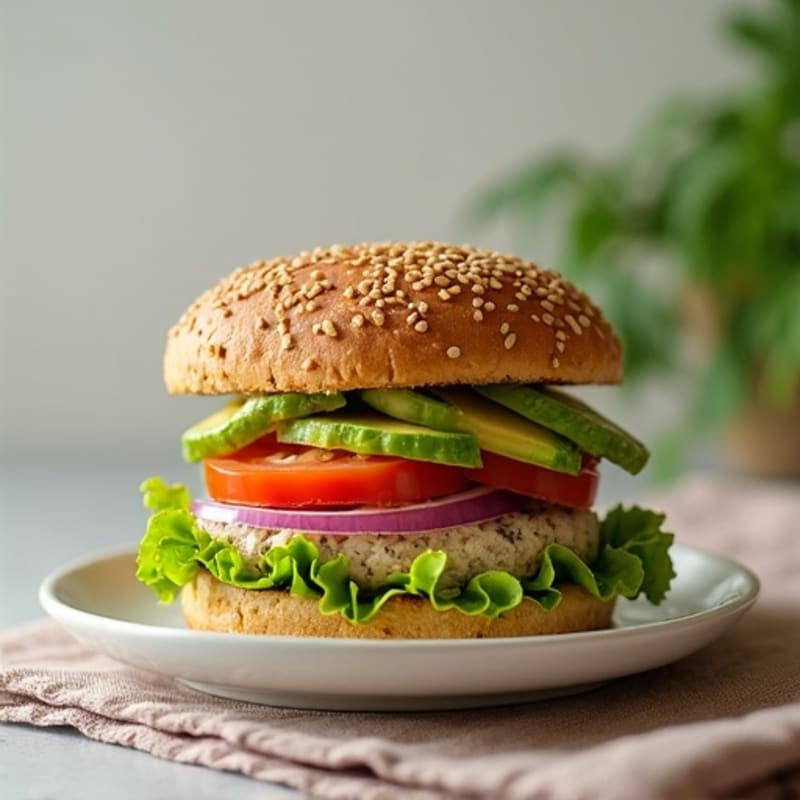 Juicy Herb-Seasoned Turkey Burger with Avocado
