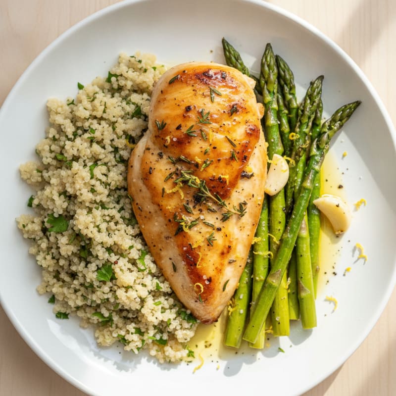 Lemon-Herb Roasted Chicken with Asparagus