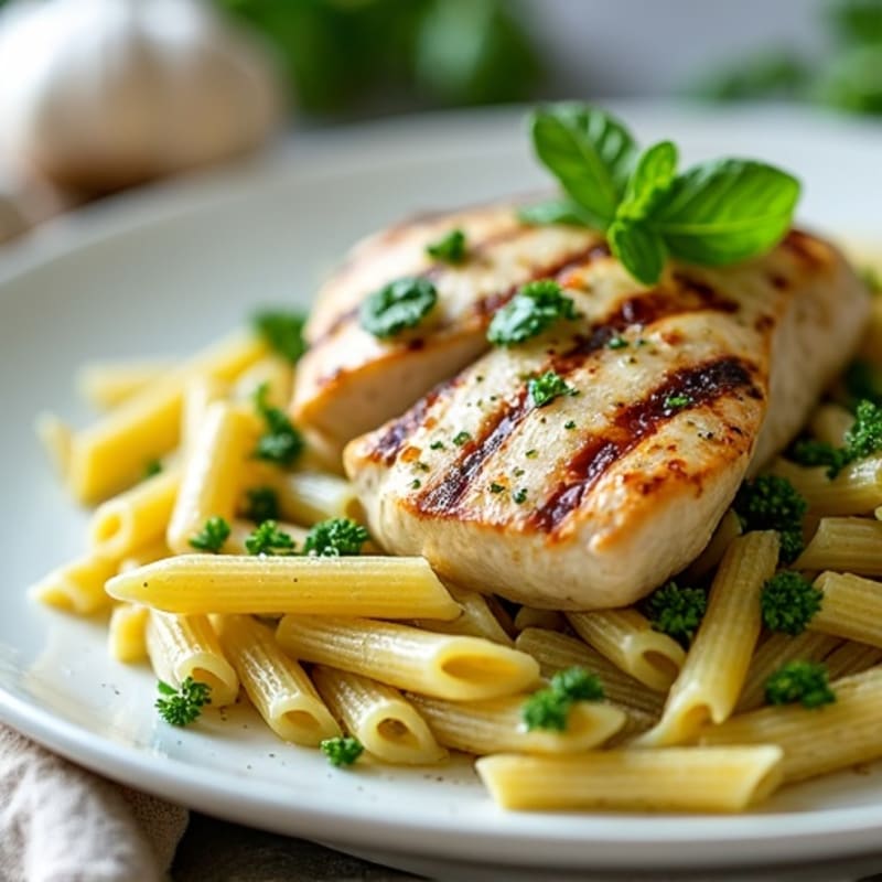 Creamy Pesto Chicken Pasta with Fresh Herbs
