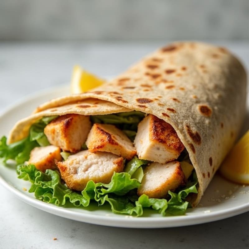 Grilled Chicken and Crispy Romaine Caesar Wrap
