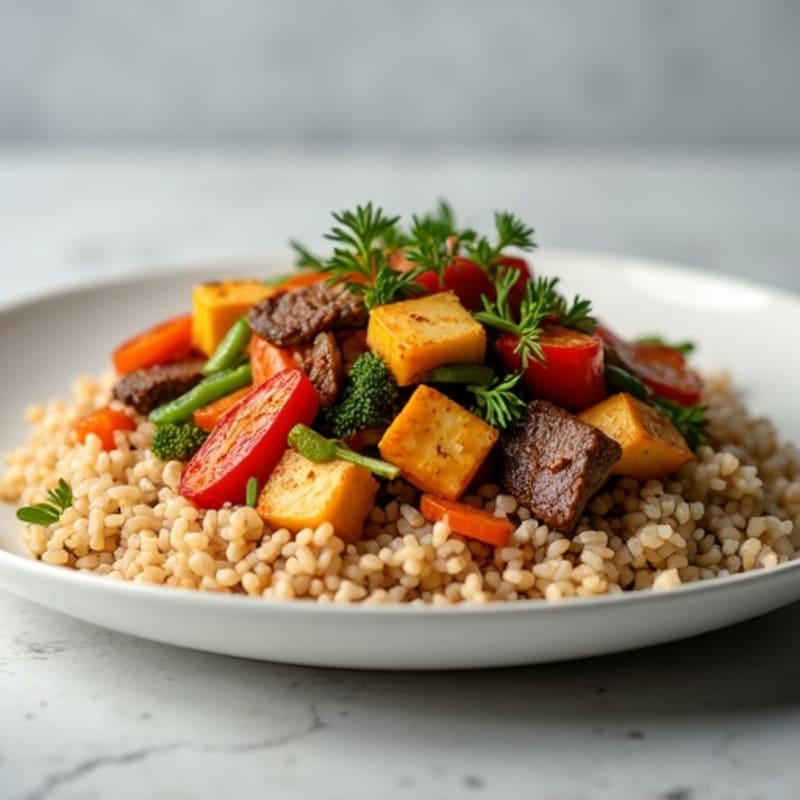 Lean Beef and Vegetable Stir Fry with Brown Rice
