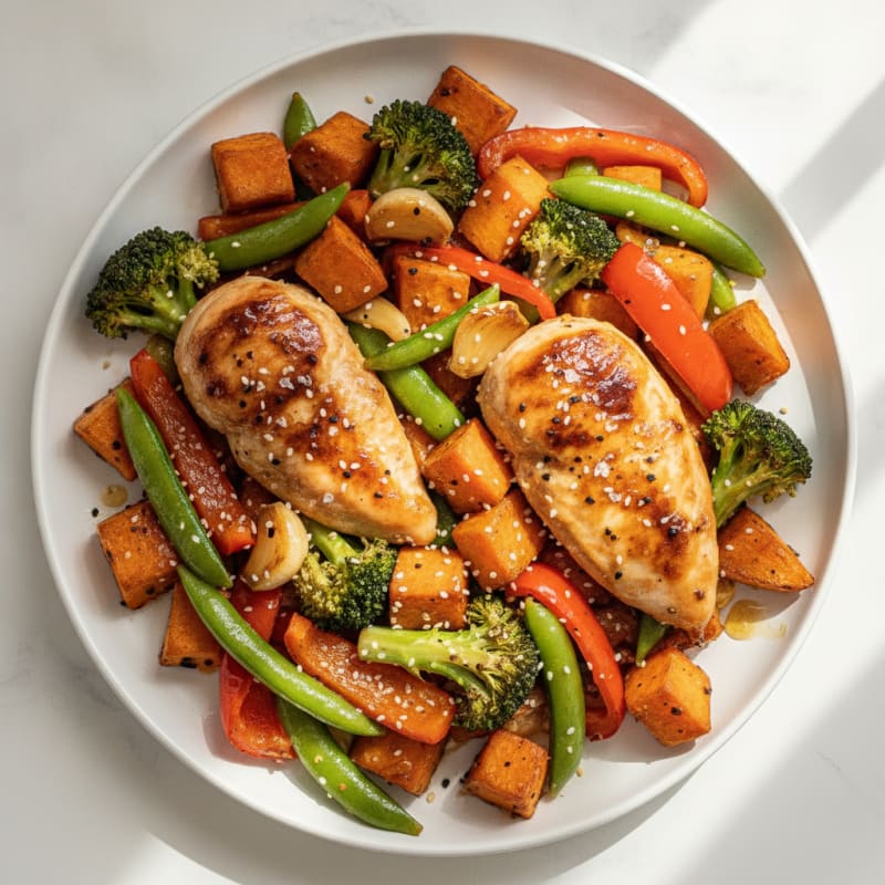 Sheet Pan Honey-Garlic Chicken and Veggies