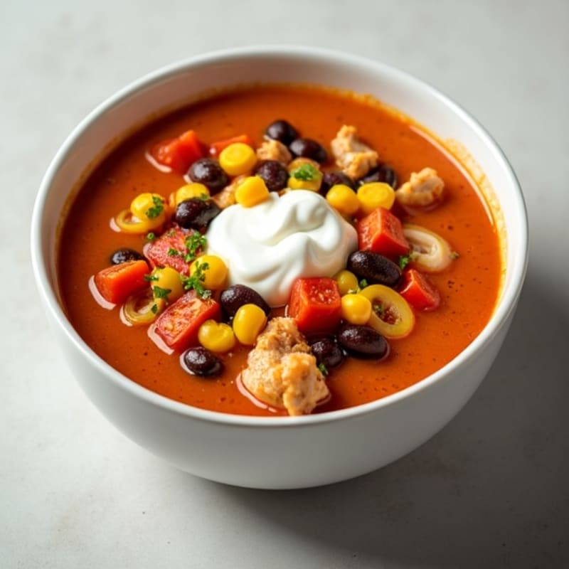 Creamy Fire-Roasted Chicken Enchilada Soup