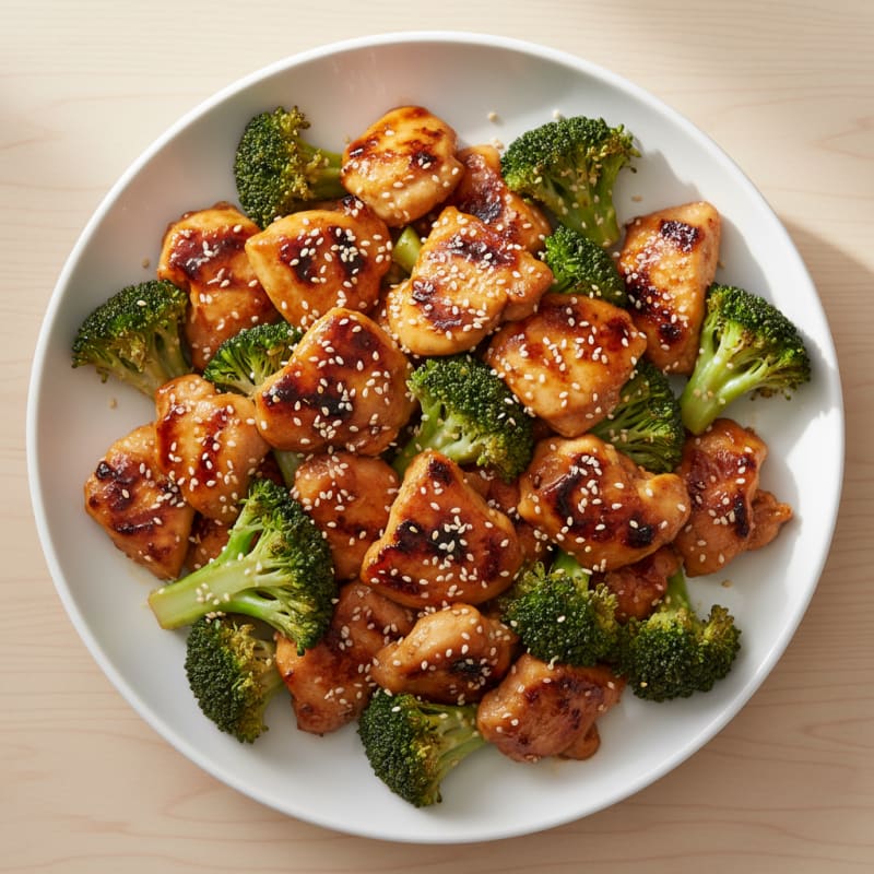 Trader Joe’s Teriyaki Chicken Stir Fry with Steamed Broccoli