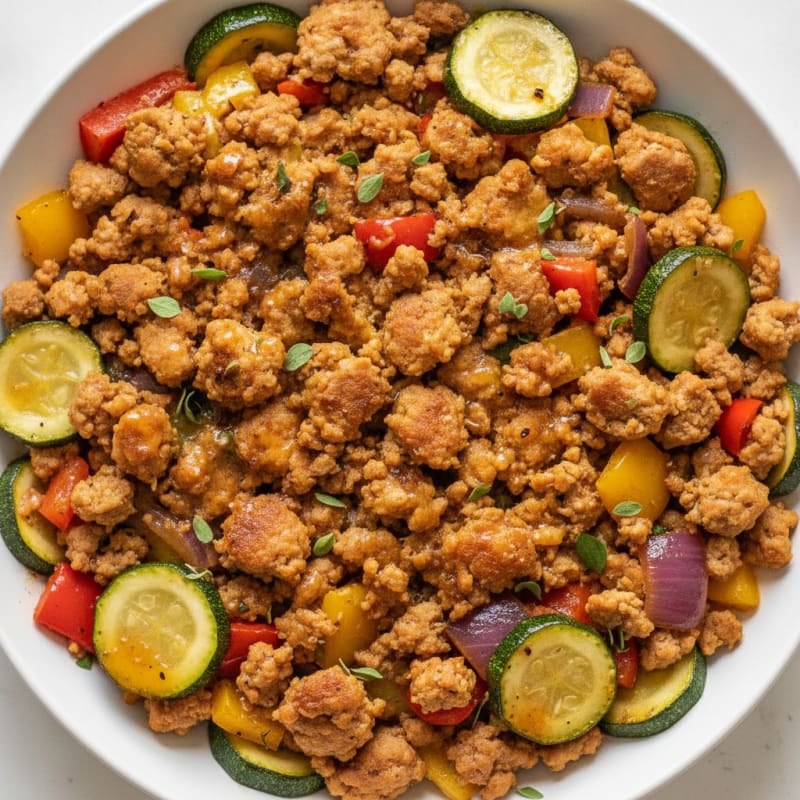 Savory Ground Turkey and Vegetable Skillet