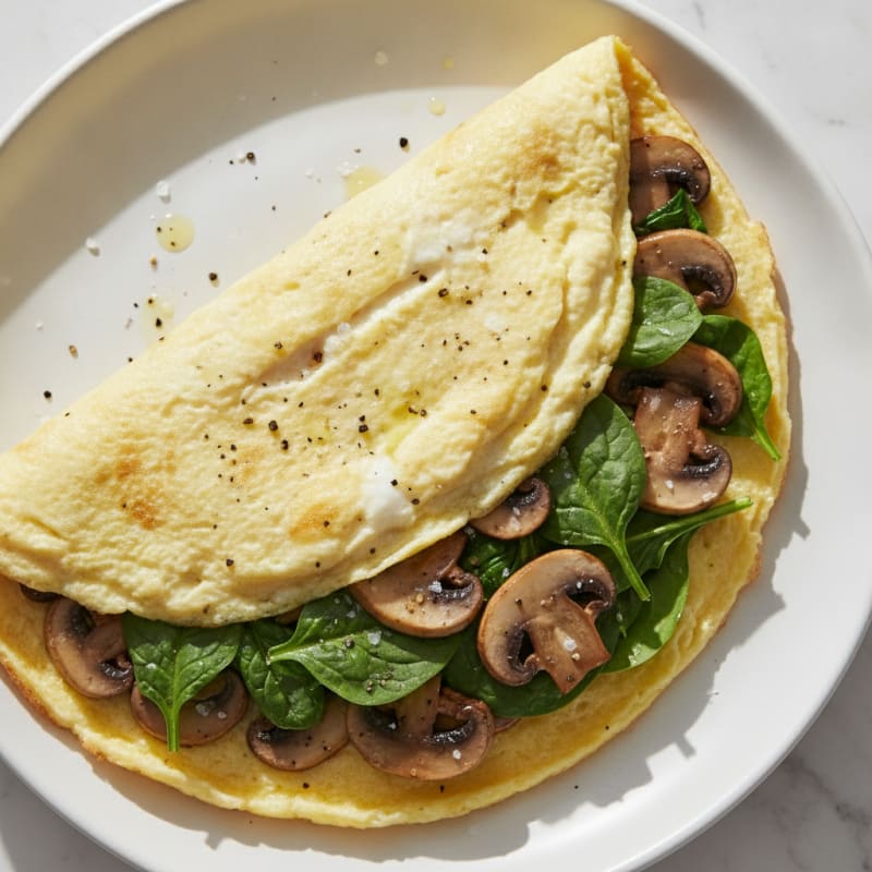 Savory Spinach Egg White Omelette