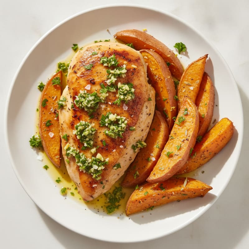 Lemon-Herb Roasted Chicken with Parsley