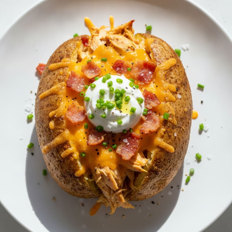 Loaded Baked Potato with Crispy Bacon