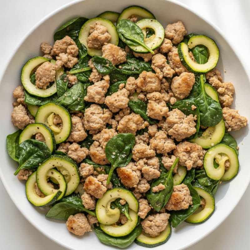 Turkey, Zucchini, and Spinach Skillet
