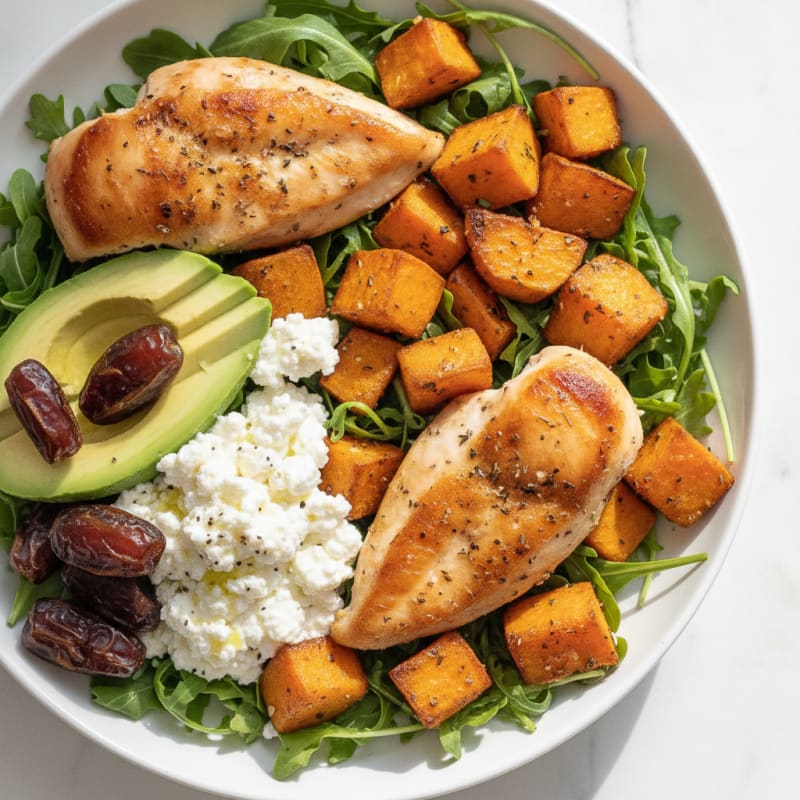 Herb-Roasted Chicken and Sweet Potato Harvest Bowl