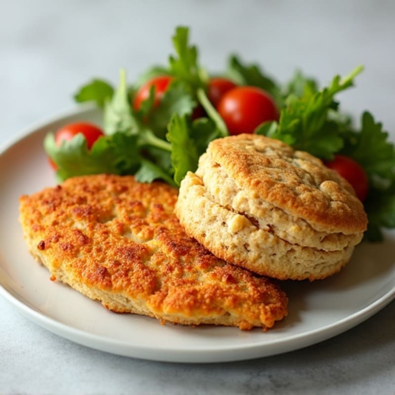 Crispy Oven-Baked Chicken with Fluffy Whole Wheat Biscuits