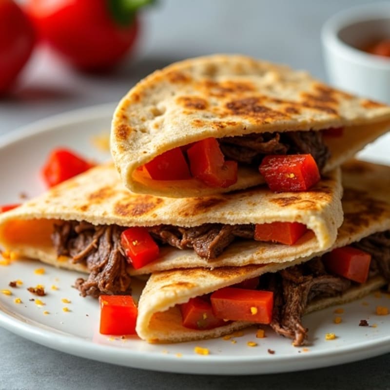 Spicy Steak and Bell Pepper Quesadillas