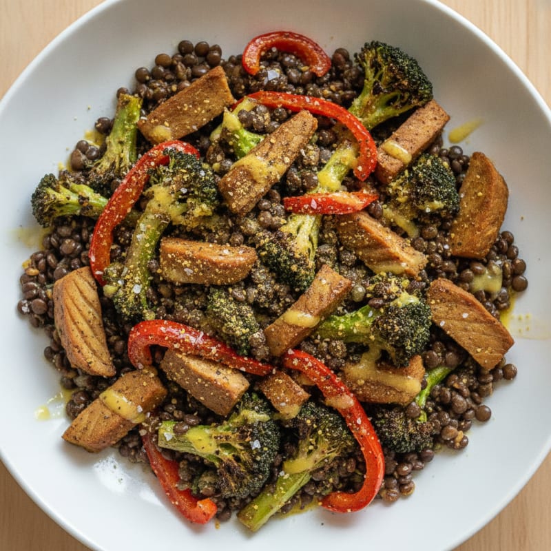 Black Lentil and Roasted Vegetable Bowl