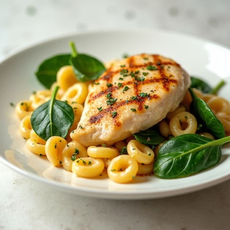 Creamy Lemon Garlic Chicken Pasta with Fresh Spinach