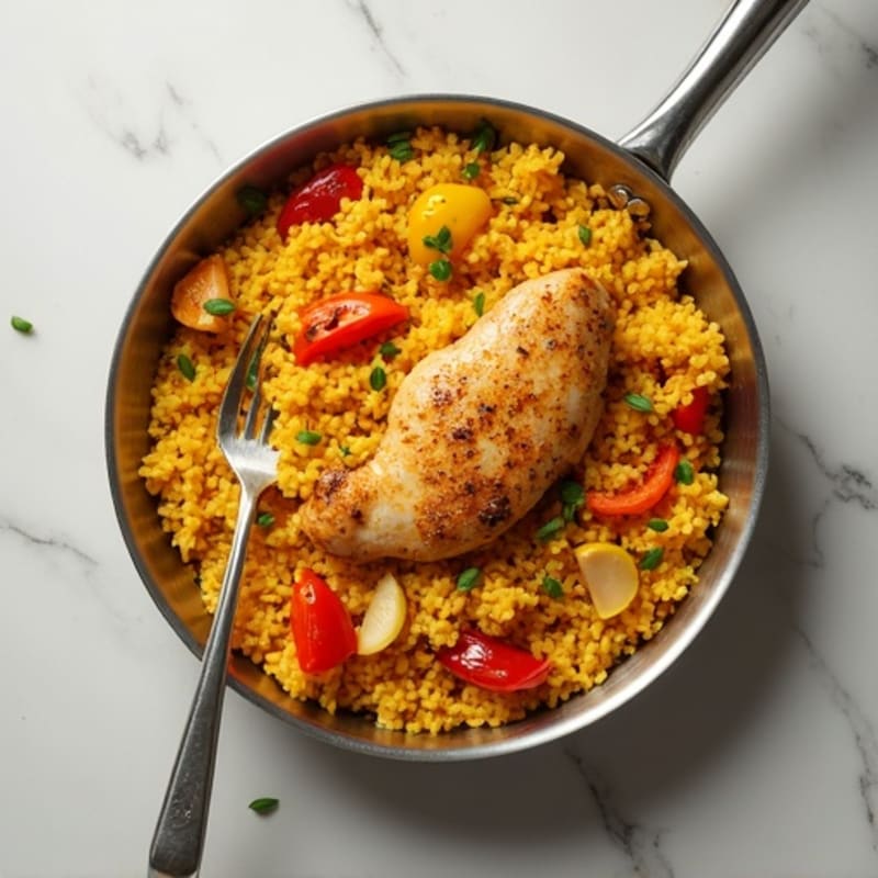Saffron Chicken and Yellow Rice Skillet