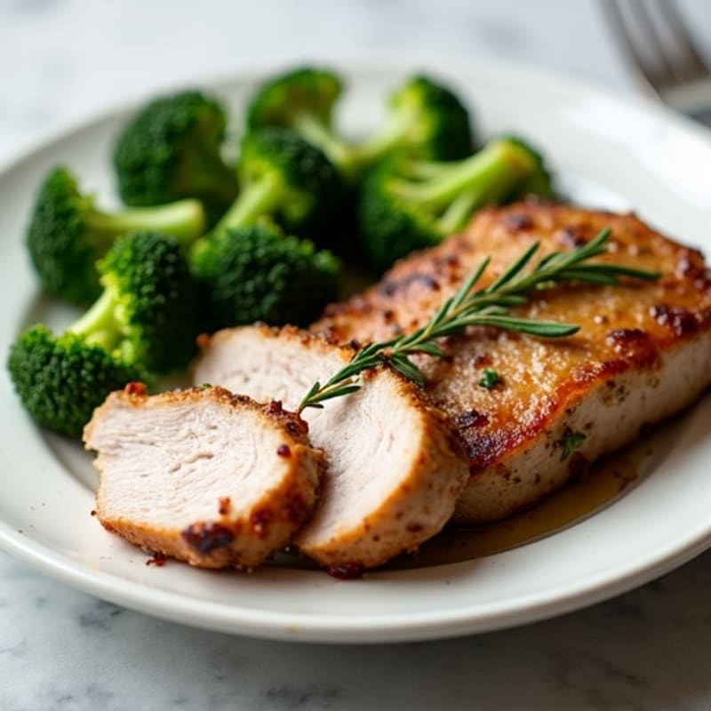 Herb-Roasted Pork Tenderloin with Steamed Broccoli
