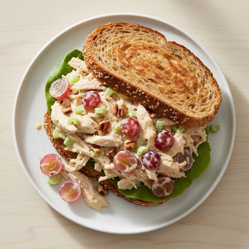 Chicken Salad Sandwich with Grapes and Pecans