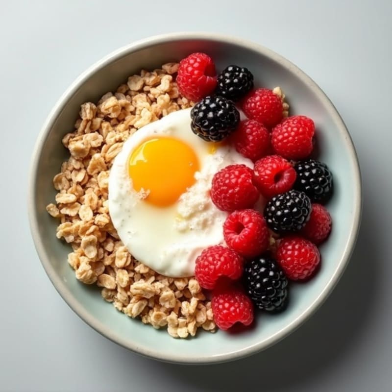 Protein-Packed Egg White Oatmeal Bowl with Fresh Berries