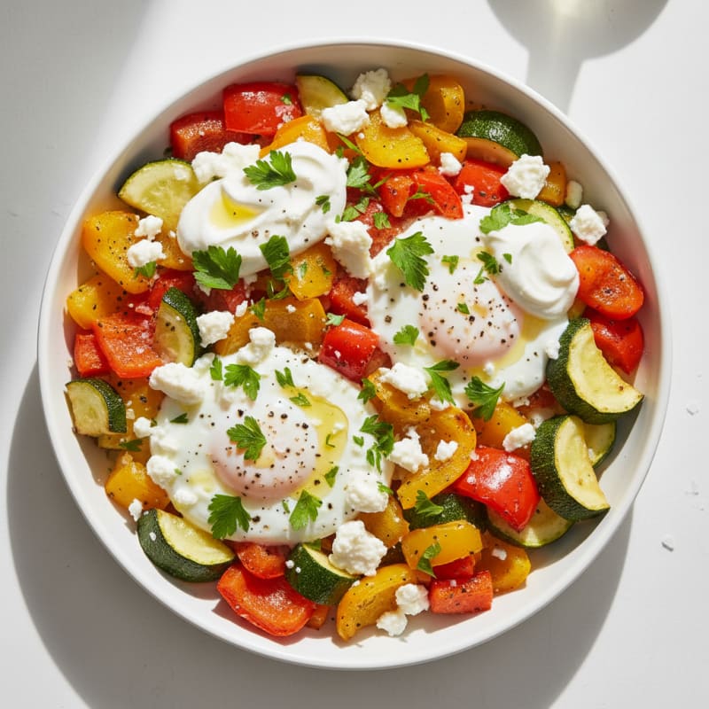 Baked Eggs with Roasted Vegetables
