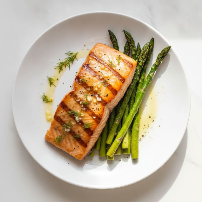 Lemon Herb Grilled Salmon with Asparagus