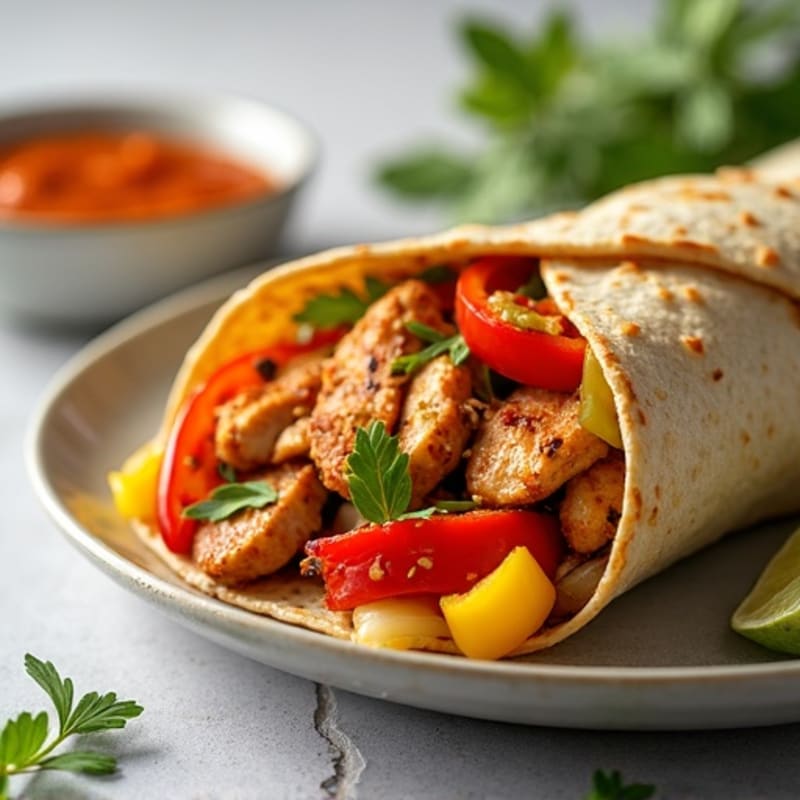 Sheet Pan Chicken Fajita Burrito Wraps