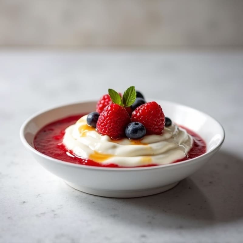 Silky Greek Yogurt Protein Pudding with Mixed Berries