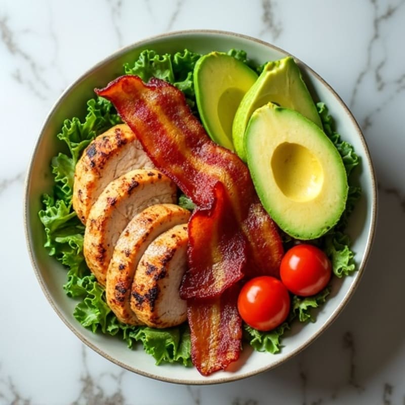 Crispy Bacon & Creamy Avocado Bowl with Fresh Greens