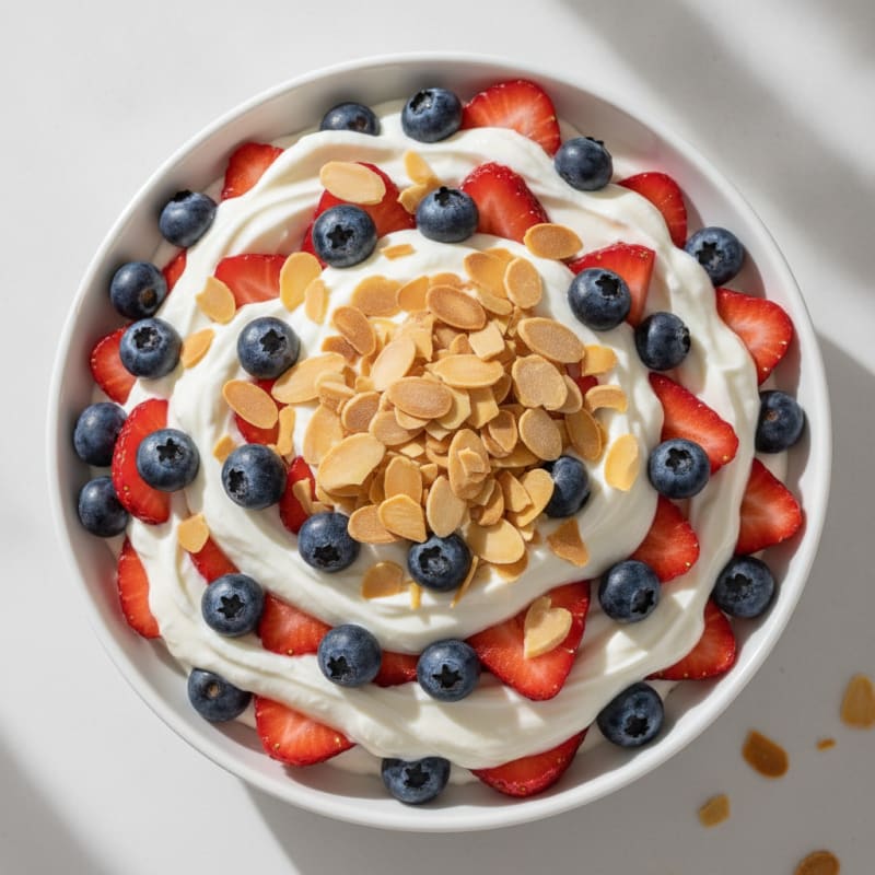 Greek Yogurt Protein Parfait with Berries and Almonds