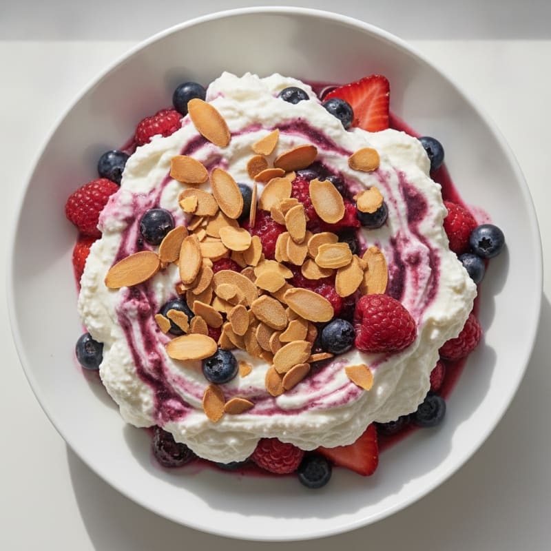 Greek Yogurt Protein Parfait with Mixed Berries