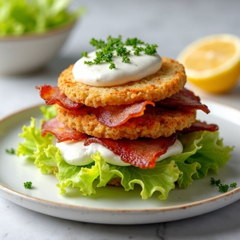 Crispy Turkey Bacon Lettuce Stack with Herb Aioli