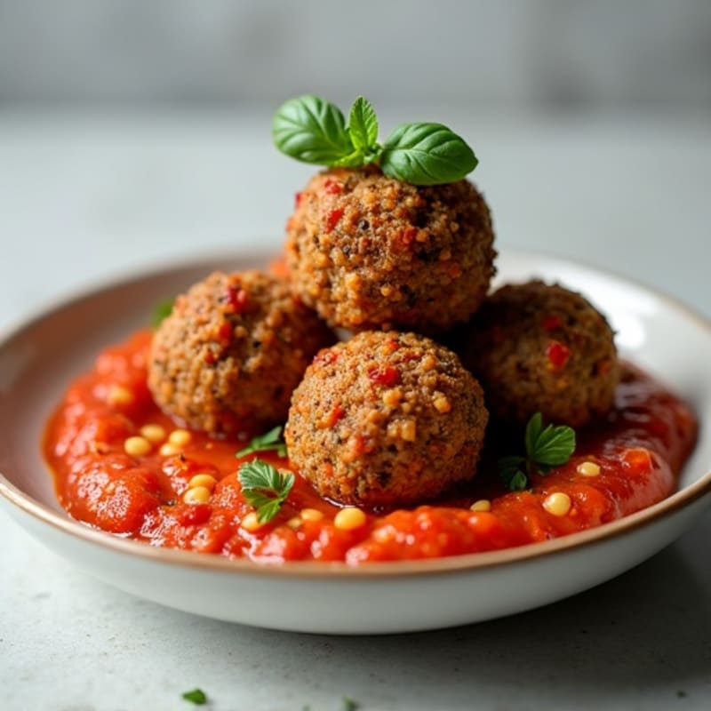 Herb-Spiced Lentil Meatballs with Marinara