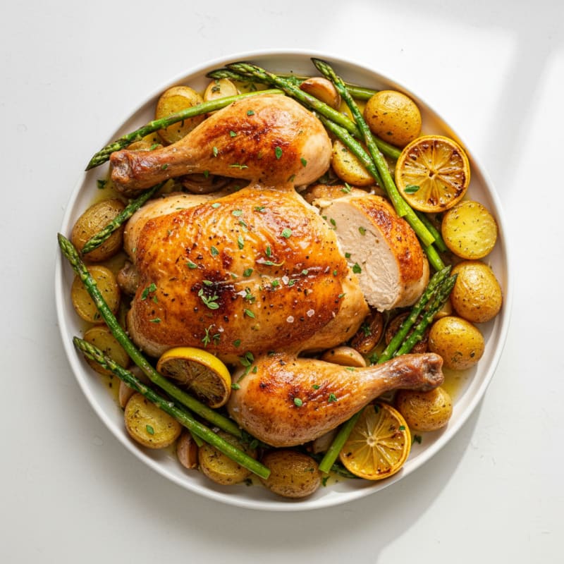Crispy Lemon-Herb Roasted Chicken