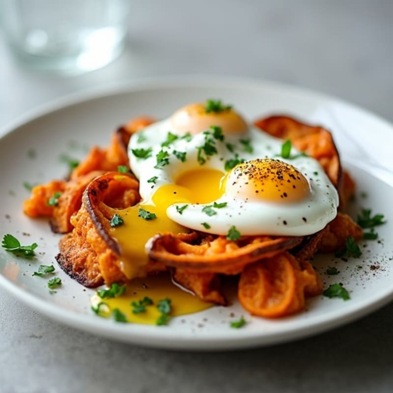 Crispy-Skinned Sweet Potato with Greek Yogurt and Herbs