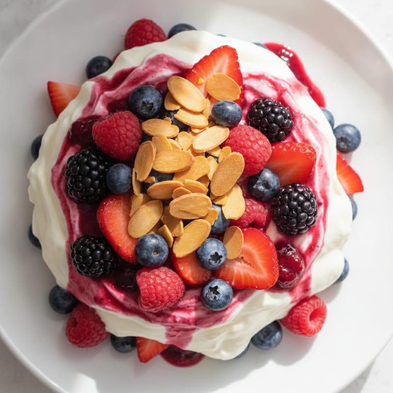 Vanilla Greek Yogurt Protein Parfait with Mixed Berries