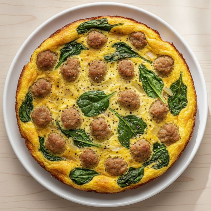 Sausage and Spinach Egg Bake
