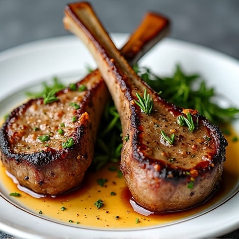 Herb-Crusted Pan Seared Lamb Chops