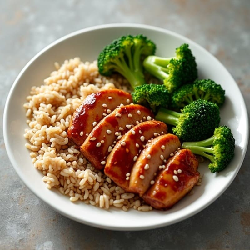 Sweet-Sticky Glazed Teriyaki Chicken with Sesame Broccoli