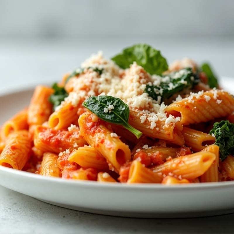 Healthy Baked Ziti with Lean Ground Turkey and Spinach