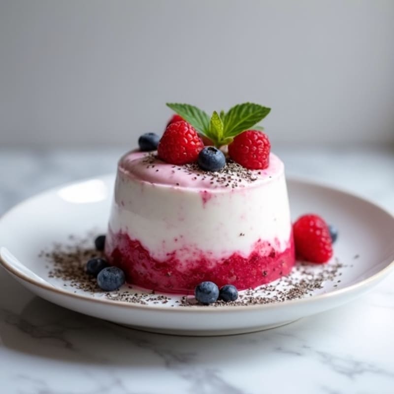 Greek Yogurt Protein Mousse with Mixed Berries