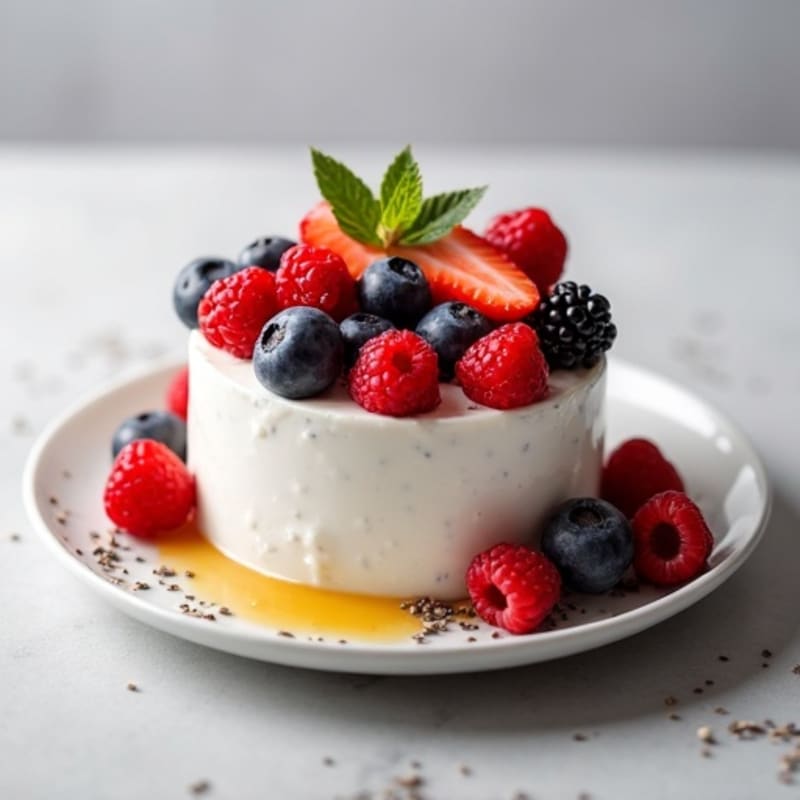 Greek Yogurt Protein Mousse with Mixed Berries