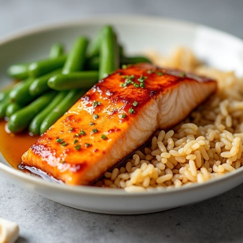 Honey-Garlic Glazed Salmon with Ginger Rice