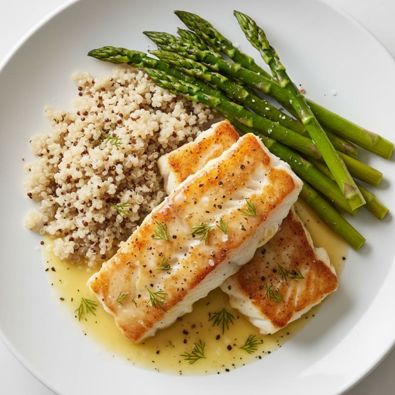 Pan-Seared Cod with Lemon-Dill Sauce